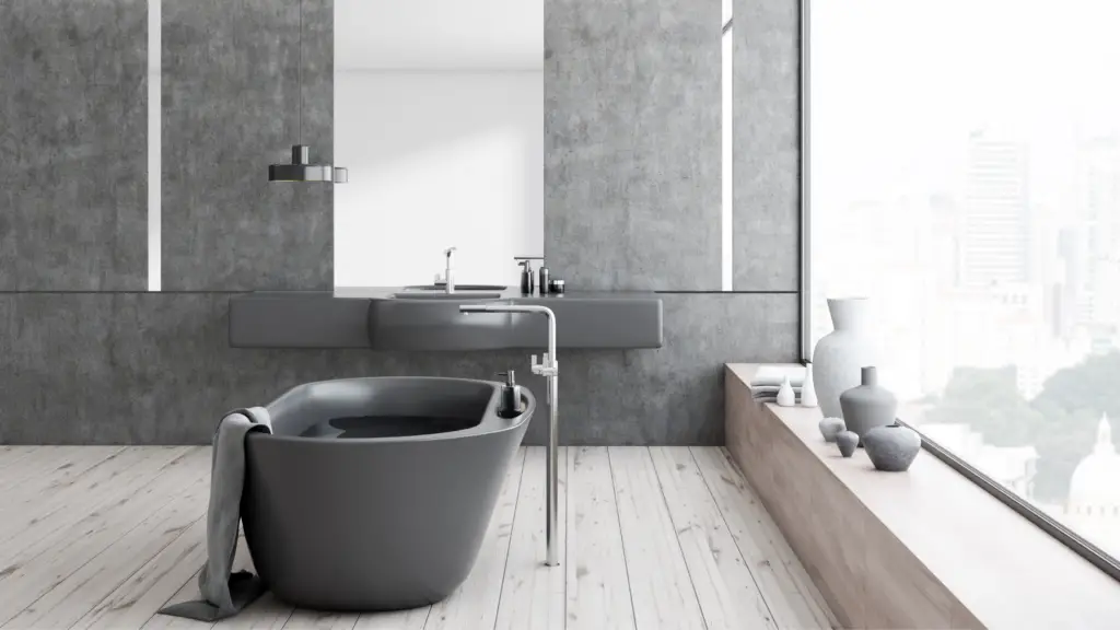 Incredible gray powder room