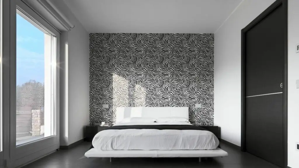 Black pattern bedroom wall