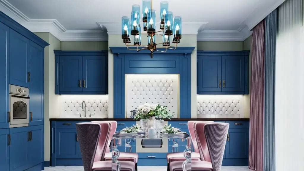 Blue Colored Chandelier 