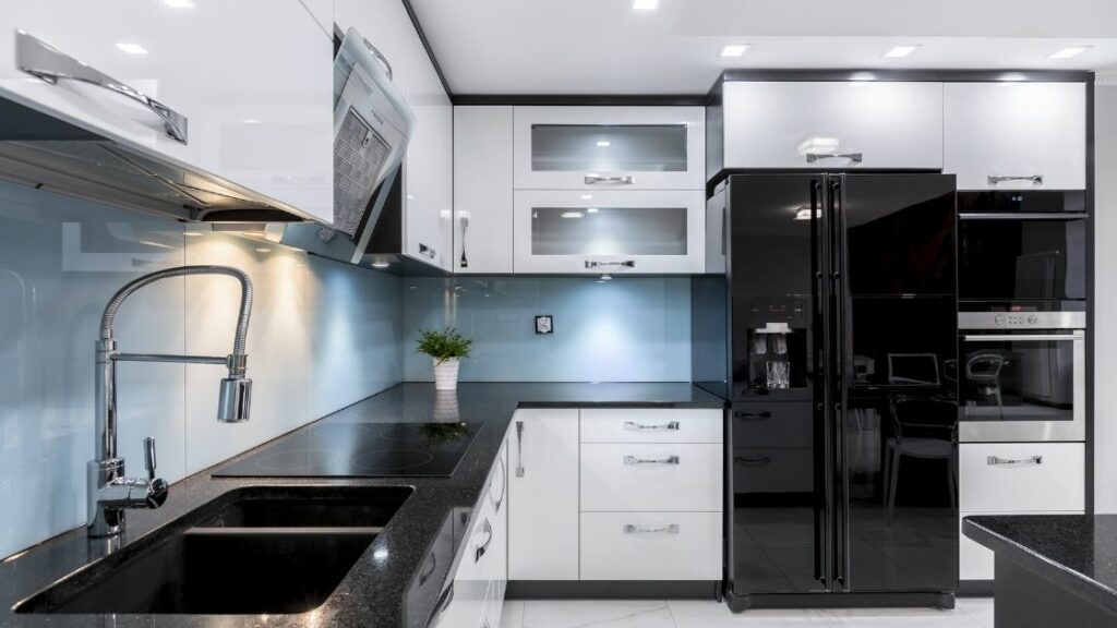 Black Kitchen Counters With White Cabinets