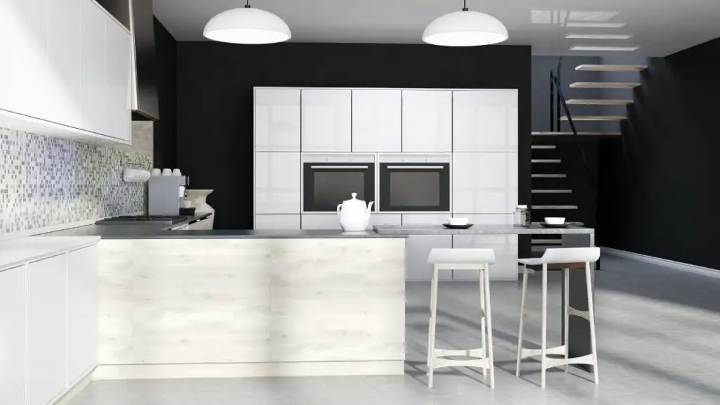 Large Kitchen With White Kitchen Cabinets