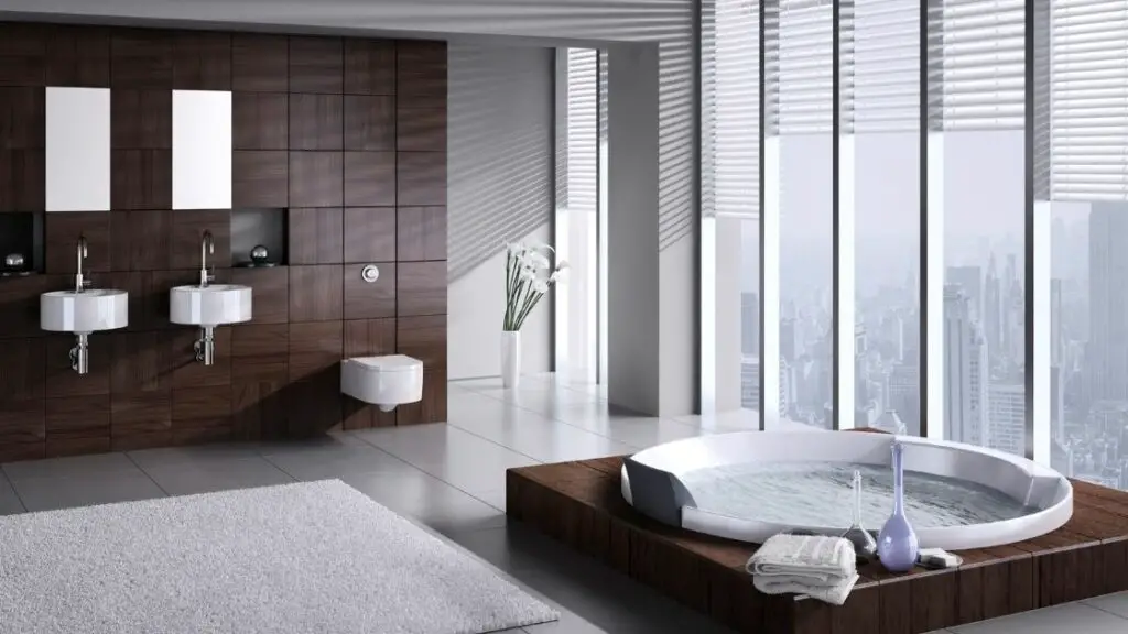 Luxury Apartment Bathroom With City View