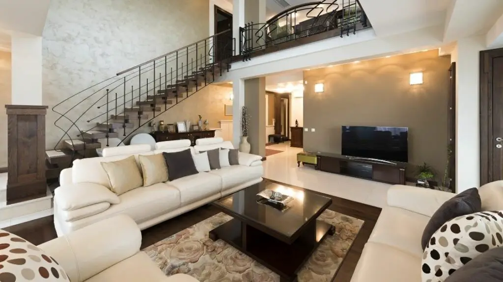 Luxury Living Room White Leather Sofa