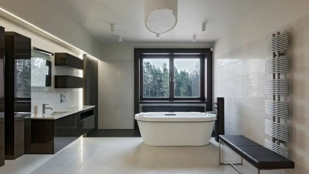 Luxury Modern Bathroom With Forest Views