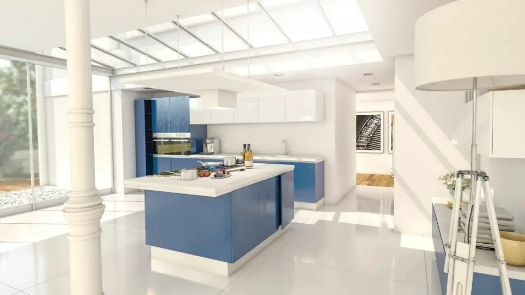 Light Slate Blue Kitchen Cabinets