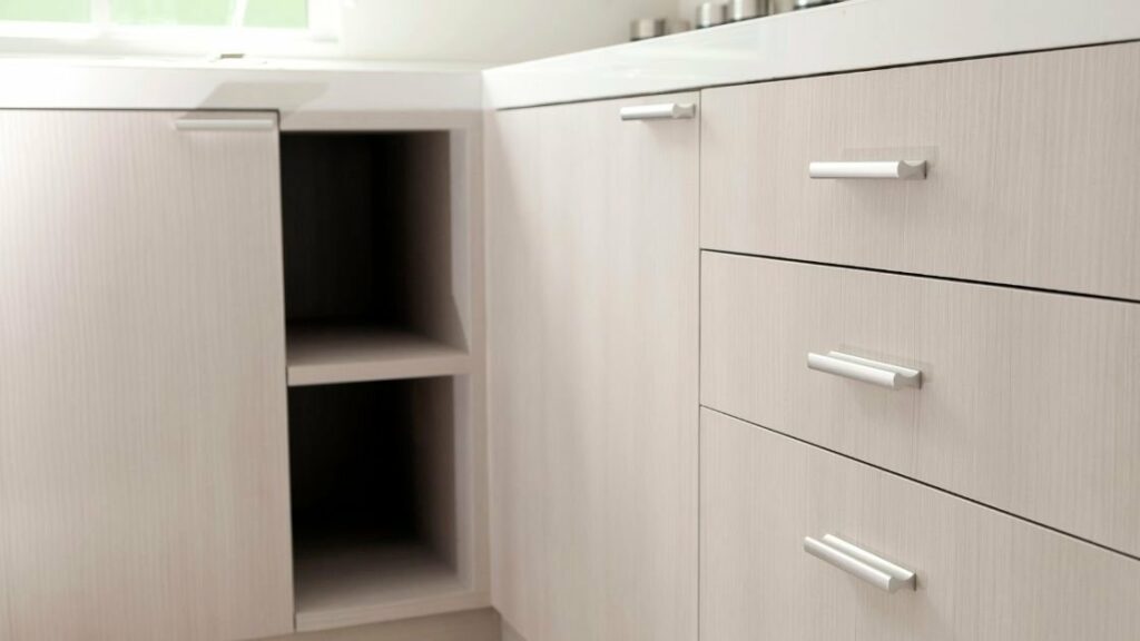 How do you center kitchen cabinet handles