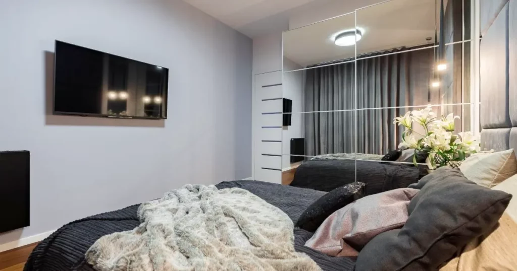Mans Bedroom with TV