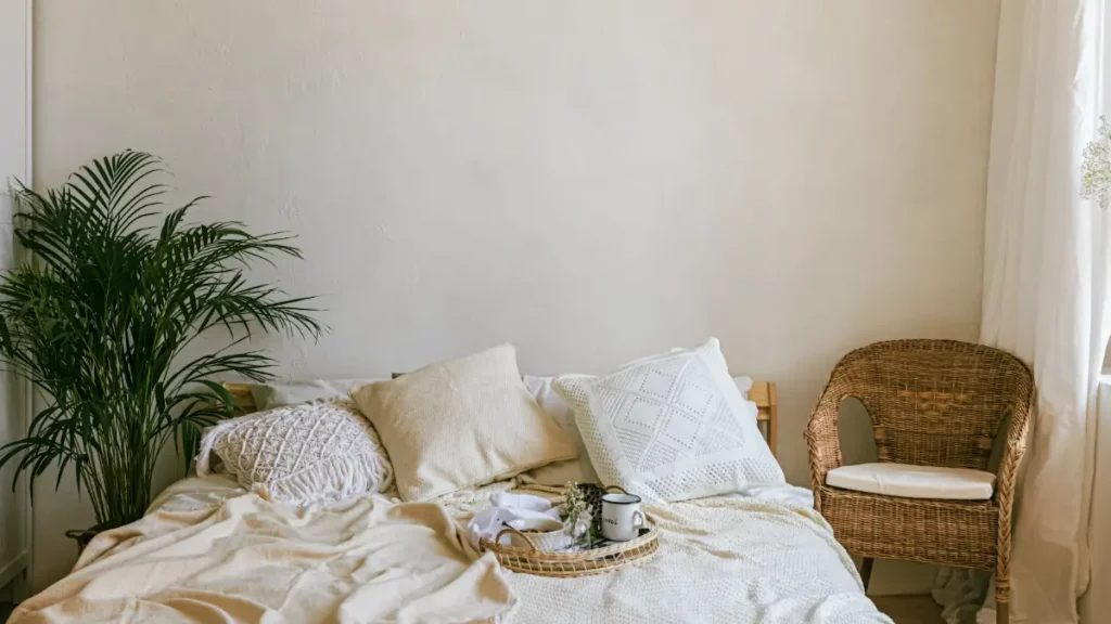 Romantic Bedroom with Plants