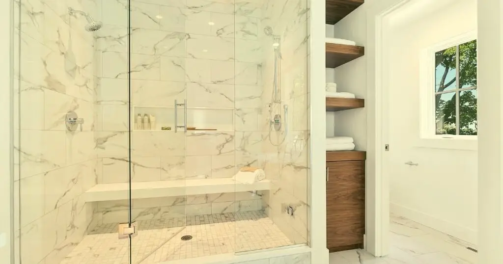 Create a more functional bathroom space by adding a bench to your shower pan