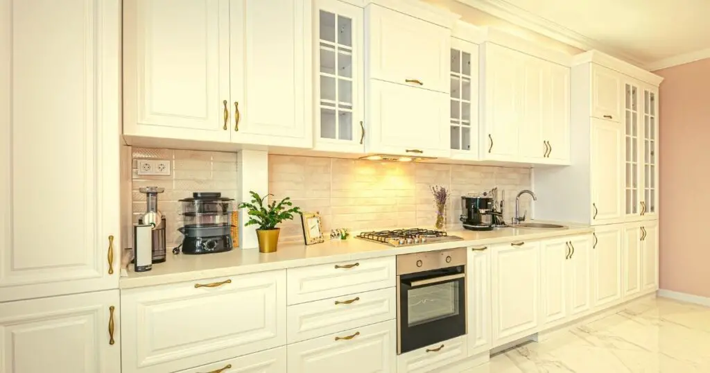 White countertops with White cabinets