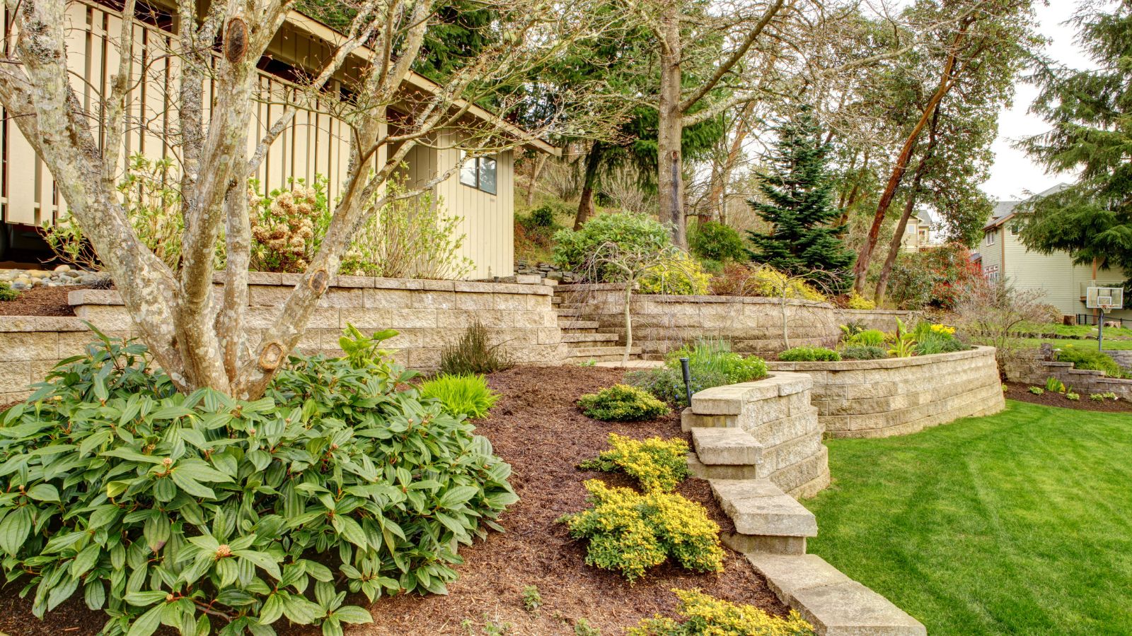 Get the most out of your sloped backyard with a retaining wall.
