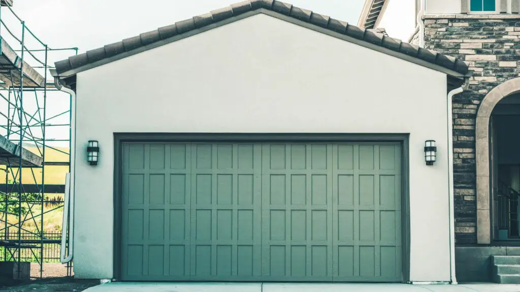 Green Garage Door